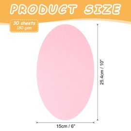 sourcing map 10 Inch Oval Card Stock, 30 Pcs Colored Cutouts Paper Thick Cardstock Coaster for DIY Craft Projects Classroom Bulletin Board Decor, Pink