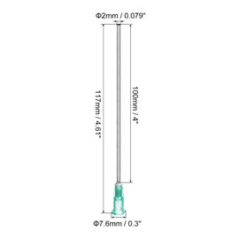 QUARKZMAN Pack of 20 14G Plastic Dispensing Needles with Luer Lock, 4 Inch Steel Needle Tube Made of Heat-Resistant PP Plastic with Blunt Tip for Liquid Glue Gun, Green