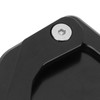 Black Motorcycle Kickstand Extension Plate Aluminium Alloy Side Stand Enlarger