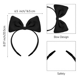 WLLHYF Black Bow Headband Headdress for Women and Girls, Valentine's Day Red Bowknot Hair Bands Hair Hoop Perfect Hair Accessories for Party and Cosplay