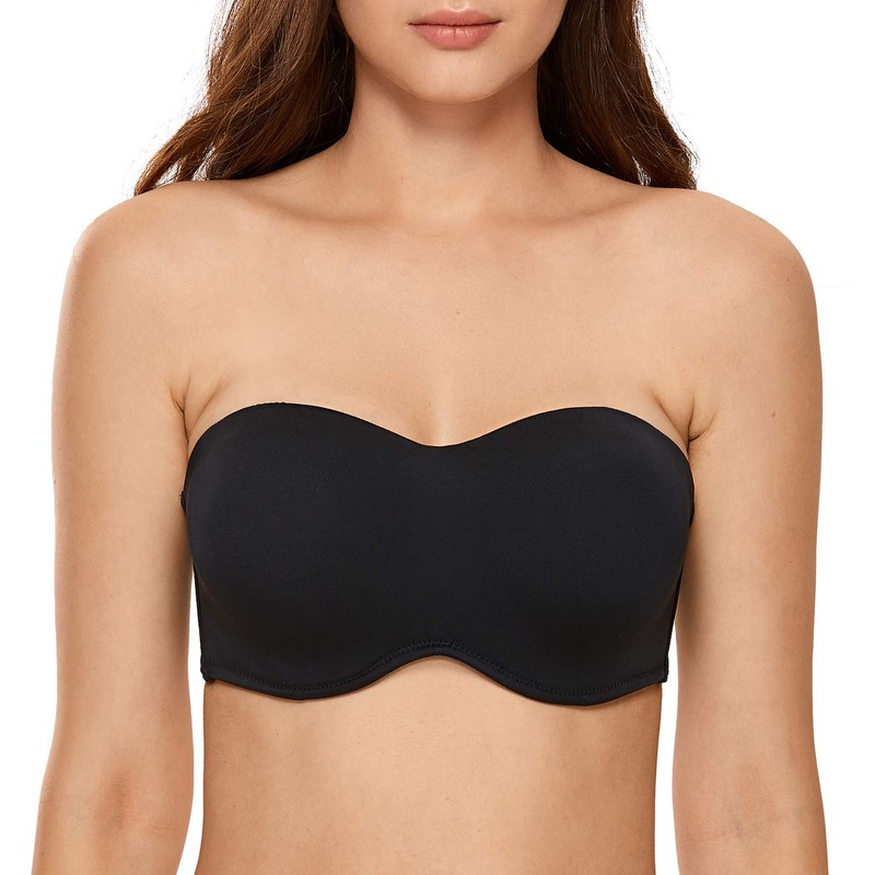 Delimira Women's Strapless Bra Underwire Non Padded Minimiser Plus Size