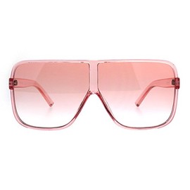 Womens Oversize Mob Color Flat Top Sport Racer Sunglasses Pink