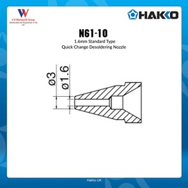 HAKKO N61-10 Nozzle Standard Type (Inner Diameter Φ0.06 inch (1.6 mm) For FR-301/FR-4103