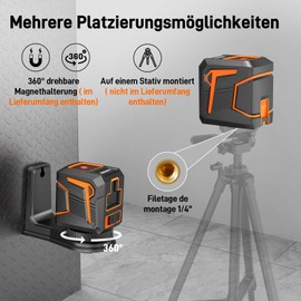 GOCHIFIX Cross Line Laser Green Self-Levelling Laser Spirit Level Outdoor Line Laser Small Horizontal Vertical Laser Leveling Device for Building and Hanging Pictures LG0102