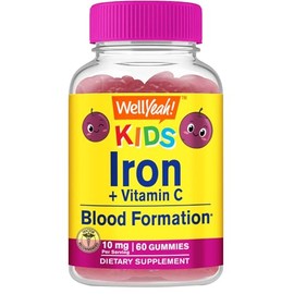 WellYeah Gomitas de hierro para niños con vitamina C – Apoyo a la anemia, formación de glóbulos rojos, energía e inmunidad Gomas, suplementos de hierr