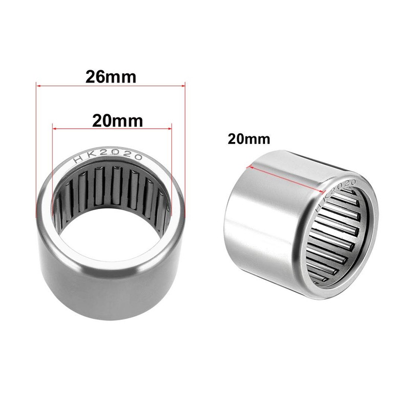 sourcing map HK2020 Drawn Cup Needle Bearing 20 mm Bore