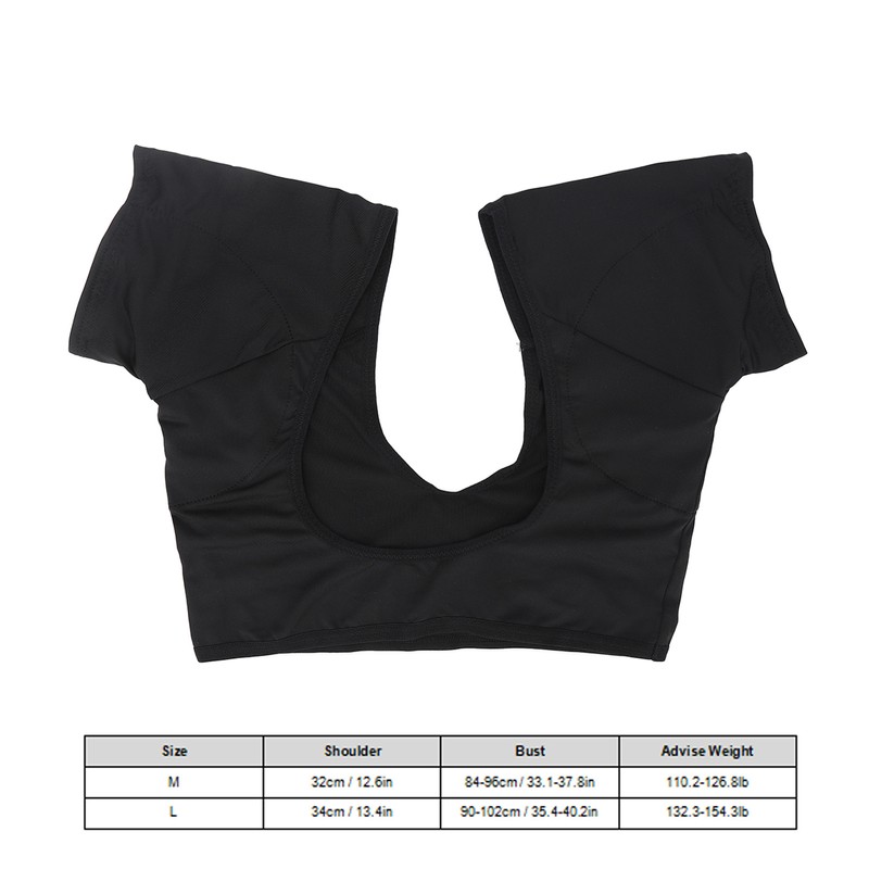 Underarm Sweat Vest Black Breathable Washable Quick Drying Armpit Sweat
