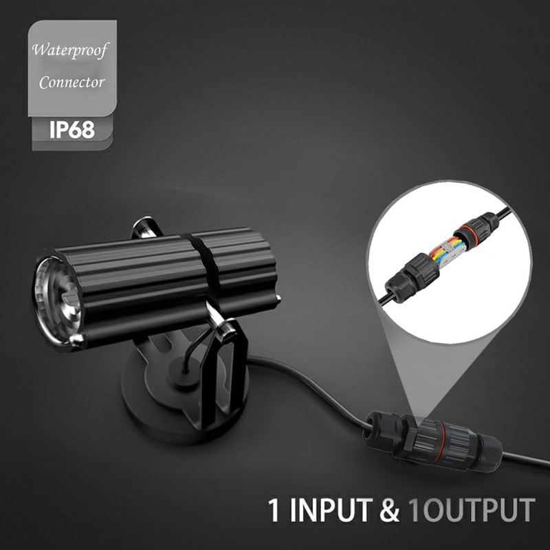 3 Pcs 2-pin IP68 outdoor waterproof junction box cable connector/quick