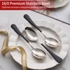 Onlycooker Black Dinne spoons Set 12 Piece,Black Handle Silverware Spoon
