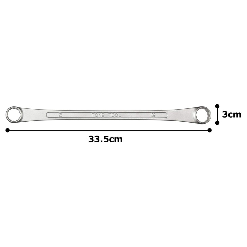 TONE M15-1921 Long Glasses Wrench (15°) Double Side Width 0.7