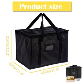 FVIZAL 1 Pcs Delivery Bag, Large Insulated Food Delivery Bag Insulated Reusable Grocery Bags Insulated Pizza Delivery Bags Warm & Cooler Bags for Food & Grocery Delivery Bag Hold (43 * 30 * 31CM)