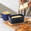 Hasense Ceramic Butter Dish with Bamboo Lid, Large Butter Container