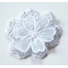Wright's Silver Met./Raised White Flower 1 1/4" x 1 1/2"