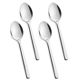 KINGSTONE Large Hostess Serving Utensils 4 Piece Set, 18/10 Stainless Steel Heavy Duty 9.84inch Spoons for Buffet, Wedding, Party, Catering, Dishwasher Safe