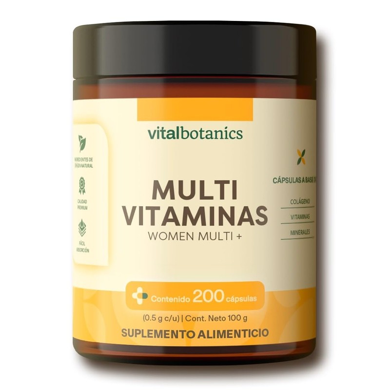 Vitaminas Mujer con Colageno Hidrolizado, Acido Folico VITAL BOTANICS