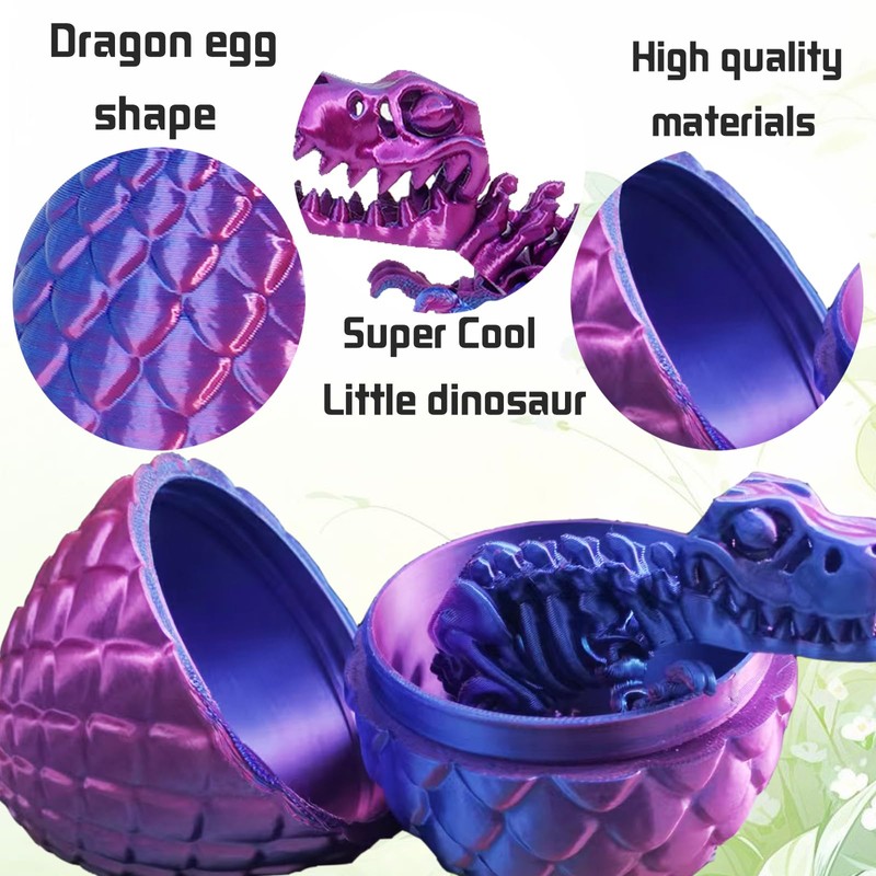 CWENDANER 3D Printed Dragon Egg Mysterious Dragon Toy Realistic Movable