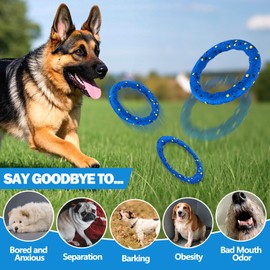 Mity rain Floating Dog Toys –E-TPU Water Pool Fetching Toy with Rope for Small Medium Large Pet, Ring Shape Indestructible Interactive Dog Chew Toys for Summer Outdoor Training Fun (Blue)