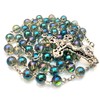 Rosary Beads Chaplet Dazzle Green Artificial Crystal Glass Rosery Cross