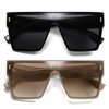 Allarallvr Oversized Trendy Square Sunglasses For Women Men Rectangle Fashion