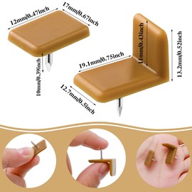 Maitys Plastic Drawer Glides and Slides Drawer Stoppers for Dresser Tack for Repairing Dressers, Square and L Shape(60 Pieces)