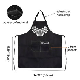 JTOUK Court Justice Collar Kitchen Apron Democracy Gift Feminist Gift Empowered Women Merch (DISSENT Apron EU)