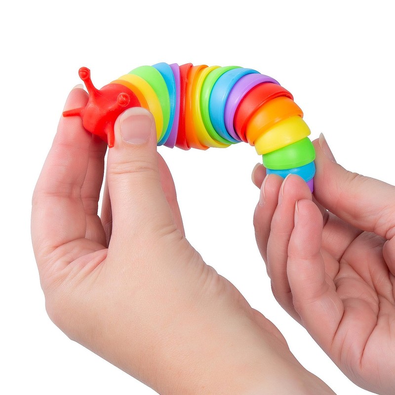 Mini Rainbow Fidget Slugs, 12 Pieces