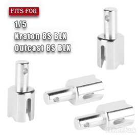 BRCatWPark RC Diff Outdrive Upgrades Part for 1/5 KRATON 8S BLX Outcast 8S BLX,4PCS Front/Rear Differential Outdrive Hop Ups,Silver