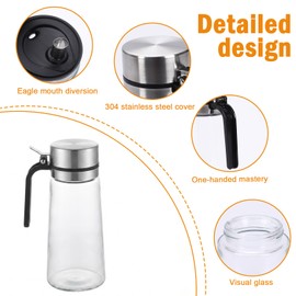 Pethiy Honey Dispenser,21 oz Glass Honey Pot Syrup Dispenser with Metal Top,Coffee Syrup Dispenser Bottle with Handle Kitchen Countertop Maple Syrup Dispenser