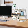UPRIMEASY Desktop Shelf Organizer, 2 Tier Office Supplies Storage Rack,