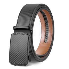 Coipdfty Mens Belt- Ratchet Leather Belts for Men, Dress Belts for Casual Jeans Uniform Golf with Minimalist Belt Buckles, Trim to Fit