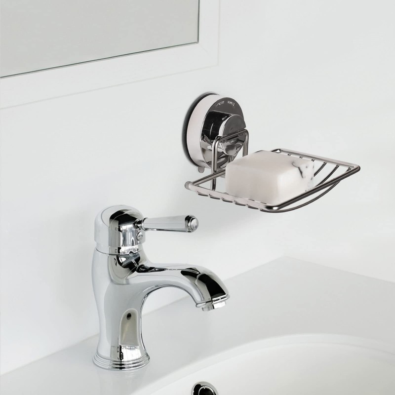 Ulable Stainless Steel Soap Holder, Bathroom Vacuum Suction Cup Wall