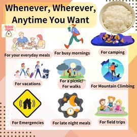 GOHAN JAPAN Alpha Dried White Rice (100% Japan-based) for Camping Mountain Climbing Emergencies 100gram/3.5oz (A filling 260g/9.2oz) meal manufactured by Onisi Foods (Japanese Company) (1-pack, 100, Gram)