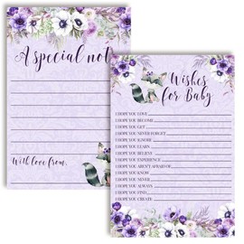 Little Rascal Cute Raccoon Girl Baby Wishes Cards 20, 4"x6" - Great Keepsake and Fun Activity for Baby Showers - Wishes for Baby Keepsakes Last Generations - Fill-In, Double-Sided Cards