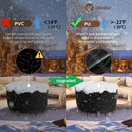 iBirdie iBirdie Fire Pit Cover Round 32 inch Outdoor Waterproof and Weatherproof Heavy Duty 600D Patio Fireplaces Table Cover