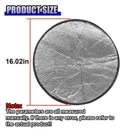UHANBUT 16 Inch Car Steering Wheel Sun Shade Cover, Aluminum Foil Automotive Steering Wheel Protective Cover, Reflective Vehicle Interior Sun Heat Shield for Car, SUV, Truck