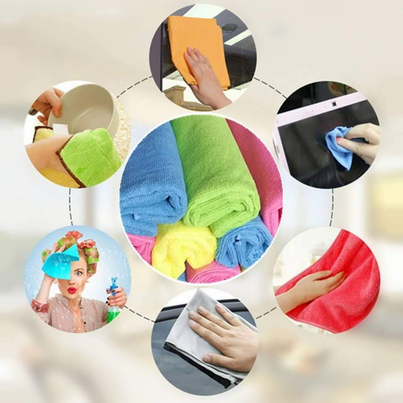 KAV® Reusable Ultra Absorbent Lint Free Microfiber Cleaning Cloths Cleaning