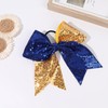 Glitter Cheer Bows for Cheerleader Gold and Blue Large Ponytail