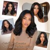 Sidaila 14 Inch Middle Part Wavy Wig for Women, Black