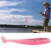 4 Inch Paddle Tail Plastic Lures, 20Pcs 7.5Cm Soft Plastic Fishing Lures T Tail Grub Worm Baits Fish Tackle Accessory, Grub Fishing Lure Soft (Pink)