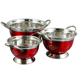 Oster Metaline 3-pk. Colander Set Stainless Steel Red