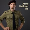 Geyoga 3 Pcs Army Uniform Tie 4 in Hand Black