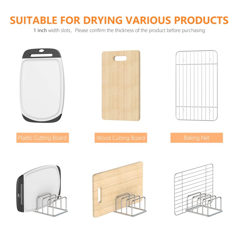 KORRTFID Cutting Board Organizer Stand Holder,304 Stainless Steel Chopping Board