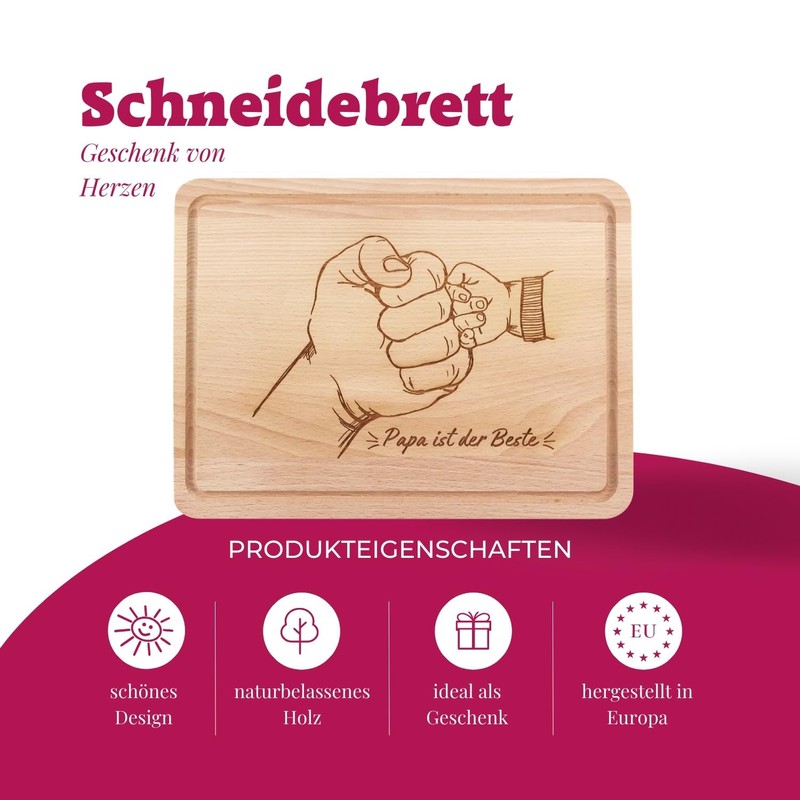 Papa ist der Beste Brettchen - Premium Chopping Board 30