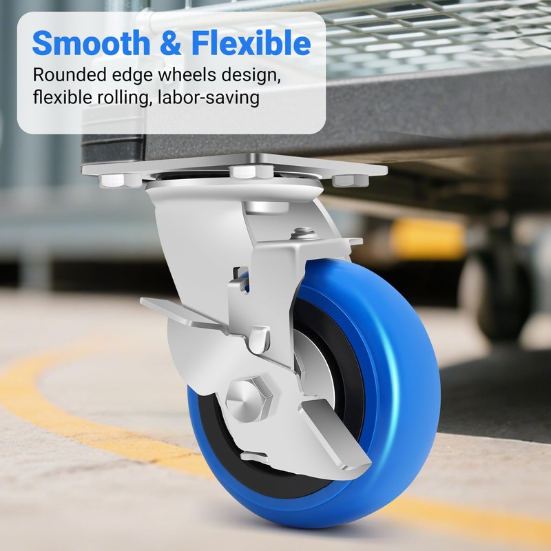 W B D WEIBIDA 5 Inch Heavy Duty Casters Set