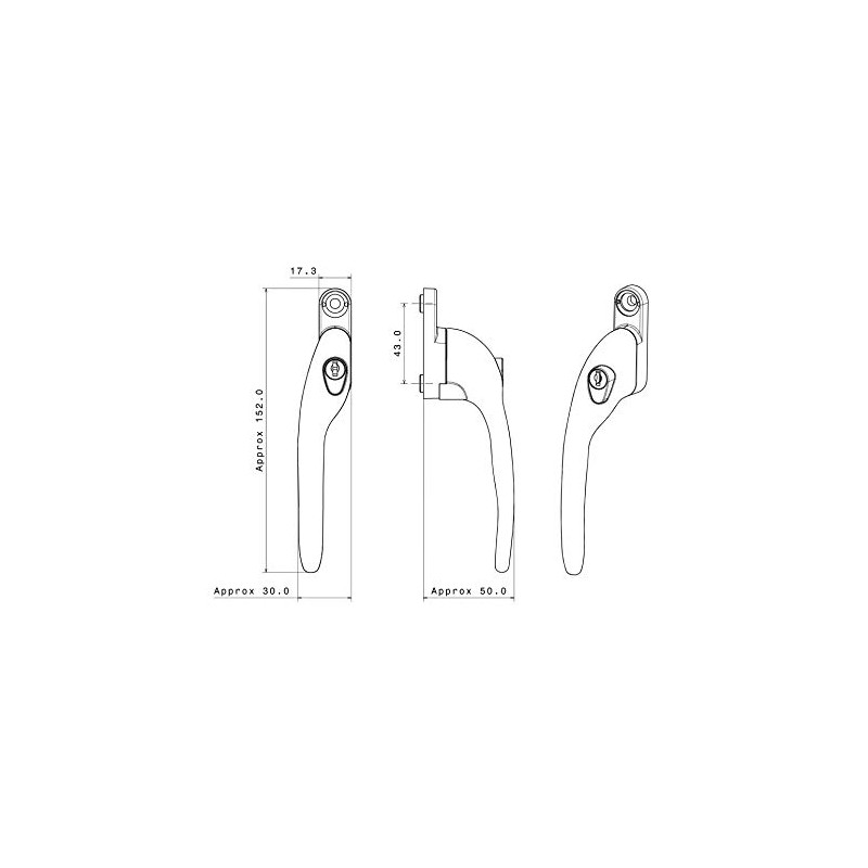 Yale Locks p-ywhlck40l-wh offset to lock, PVCU, window warm left,