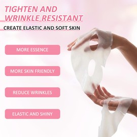 Pack of 10 Organic Collagen Mask, Overnight Mask Face, Collagen Mask for Hydration, Moisturising, Firming and Improving Skin Elasticity - Suitable for All Skin Types