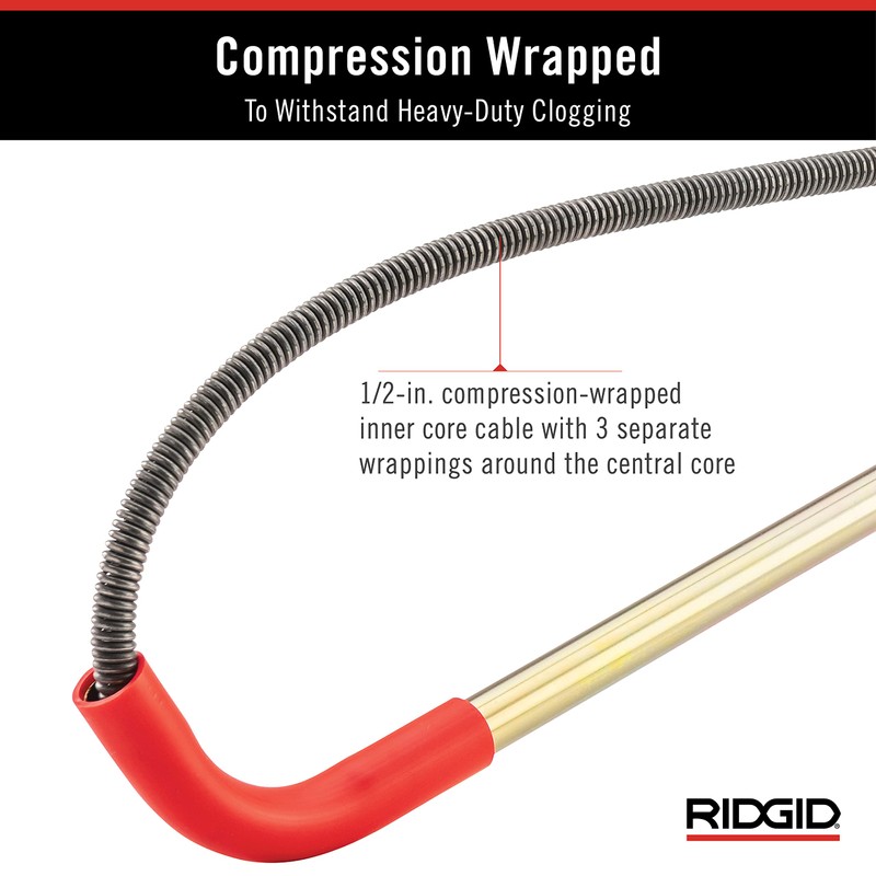 RIDGID 59787 Model K-3 Toilet Auger with Unclogging 3-Foot Snake