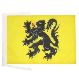 Flanders Flag 18'' x 12'' cords - Belgium - Flemish SMALL flags 30 x 45cm - Banner 18x12 in - AZ FLAG