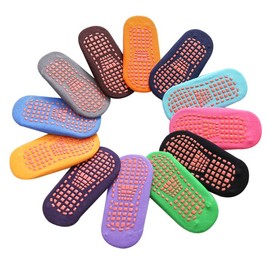 VictotFit 12 pares de calcetines antideslizantes de algodón para niños y niñas, calcetines de tobillo para bebés, lavables en máquina