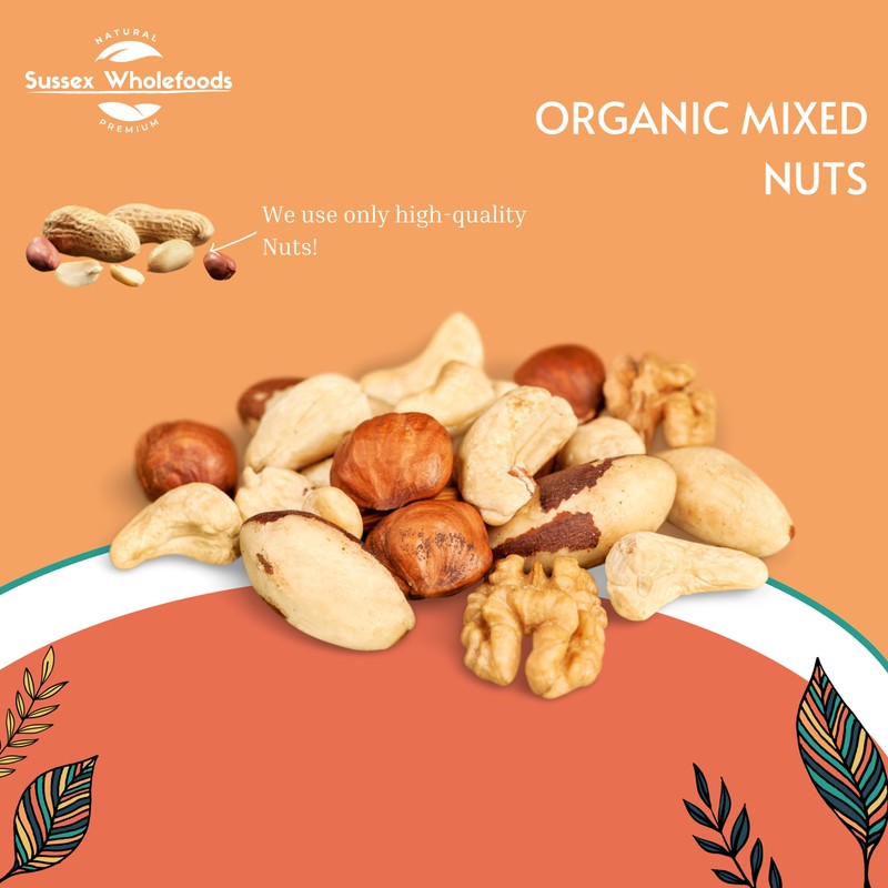 Sussex Wholefoods Organic Mixed Nuts 250g: Premium Blend for Snacking